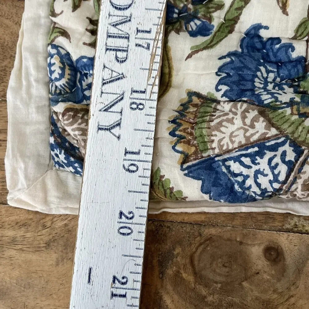 Pottery Barn Haylie Batik Standard Pillow Sham Blue Green Floral Cotton